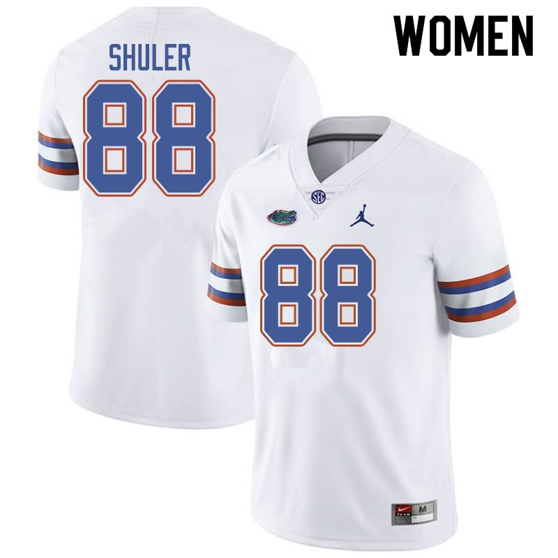 NCAA Florida Gators Adam Shuler Women's #88 Jordan Brand White Stitched Authentic College Football Jersey WNX3764CU
